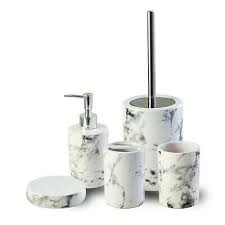 Badezimmer dosen accessoires dekoration deko. 5 Tlg Keramik Badeset Bad Accessoires Badezimmer Garnitur Set Marmor Tr2152 21 49 Picclick Uk