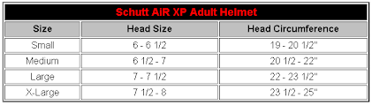 Schutt Air Xp Adult Sizechart Jpg