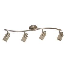 Hampton Bay 4 Light Brushed Steel Wave Bar Track Lighting Fixture With Cylinder Glass Shades Ec340ba The Home Depot