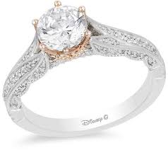 Zales Enchanted Disney Princess 1 1 4 Ct T W Diamond Crown Vintage Style Engagement Ring In 14k Vintage Style Engagement Rings Engagement Rings Diamond Crown