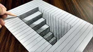 There are a couple of ways to begin drawing your cube. How To Draw 3d Steps In A Hole Line Paper Trick Art Youtube