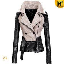 Outerwear For Women Leather Designer Jackets Women S Slim Belt Contrast Leather Jacket Designer Leather Jackets Leather Jackets Women Jackets For Women