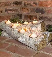 Birch Logs For Fireplace Display Pewter Wreath Picture Frame Ornament Candles In Fireplace Birch Log Candle Holder Log Candles