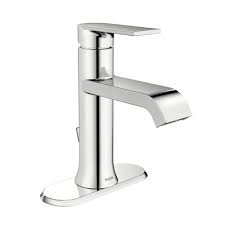 Moen Genta Single Hole Single Handle Bathroom Faucet In Chrome Ws84760 The Home Depot Single Handle Bathroom Faucet Moen Bathroom Faucets Low Arc Bathroom Faucet