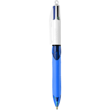 Stylo bic cristal bleu + stylet. Bic 4 Couleurs Grip Stylo A Bille 4 Couleurs Noir Rouge Bleu Vert Retractable Pas Cher Bureau Vallee