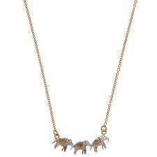 Alex Monroe 22ct Gold Vermeil Elephant Trio Necklace Gold Trio Necklace Gold Vermeil Necklace