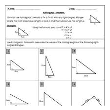 Free Pythagoras Theorem Worksheet Calculating The Length Of The Hypotenuse With Images Pythagorean Theorem Theorems High School Math Activities