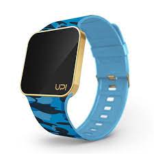 Upgrade Matte Gold Blue Camouflage Saat Kolsaati Aksesuar Moda Alisveris Dijitalsaat Isimlisaat Ciftsaati Upwatc Mucevherat Dijital Saat Siyah Kaslar