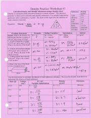 You weigh the object and. Density Ws Answers Pdf Density Practice Worksheet 1 Calculate Density And Identify Substances Using A Density Chart Substance Density Densny Is A Course Hero