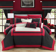 This graphic punch was easy to accomplish with a trio of craft store frames, white butcher paper as matting and red construction paper as the art itself. Red Comforter Sets Overstock Shopping New Style And Comfort For Your Bed Red Bedroom Decor Bedroom Red Comforter Sets