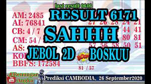 Bocoran Togel Kamboja 27 September 2020 Prediksi Togel Cambodia Hari I Kamboja Sydney September