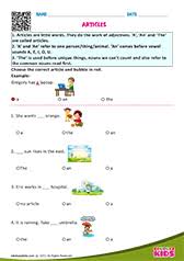 Articles esl activities, games and worksheets. English Articles Worksheets Kindergarten