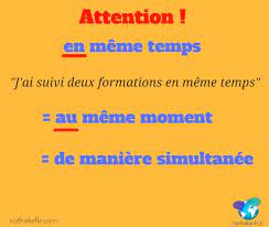 Le synonyme doit appartenir à la même famille grammaticale que le mot qu'il remplace. Nathalie Fle Ar Twitter En Meme Temps Attention A La Preposition En Synonymes 1 Simultanement Parallelement 2 Sens Figure Francais Courant Et Familier En Debut De Phrase D Autre Part