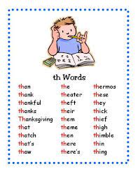 Th Words Printables Template Phonics Words Th Words English Phonics