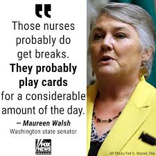 Senator says nurses play cards. Facebook