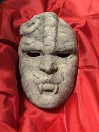 石仮面 紙粘土仮面 こども 工作 紙粘土 仮面