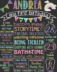 Birthday Poster Board Ideas Rainbow First Birthday Chalkboard Poster Pastel Chevron Girl Etsy First Birthday Posters First Birthday Chalkboard Glitter First Birthday