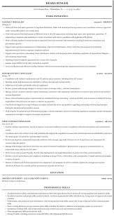 contract specialist resume sample