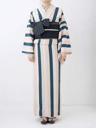 モードストライプ 着物 桜桃 double maison 着物 着物ファッション 着物スタイル