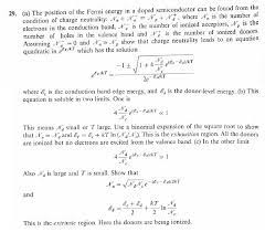 Fermi level in semiconductor formula. A The Position Of The Fermi Energy In A Doped Chegg Com