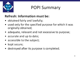 Media update comlies fully with the popi act. Cor Concepts Information Governance Protection Of Personal Informatio