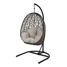 Only 1 available and it's in 5 people's carts. Better Homes Gardens Open Weave Patio Wicker Hanging Chair With Stand And Beige Cushion With Maximum Weight 250lbs Walmart Com Walmart Com