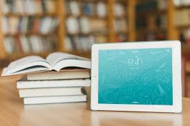 Download Tablet Or Ebook Reader Mockup With Literature Concept For Free In 2020 Literature Ebook Reader Digital Book