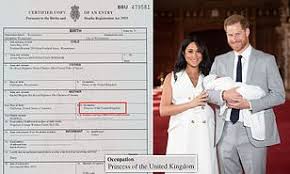 Harry will go by his royal highness prince henry charles albert david duke of sussex, and meghan will appear as rachel meghan. Meghan Markle Gave Birth To Baby Archie In Portland Hospital In Westminster Daily Mail Online