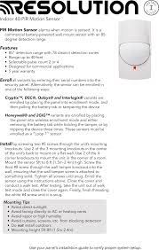 Motion detectors are sensitive to the slightest movements and can easily cause a false alarm. Re161 Wireless Motion Detector User Manual Resolution Products