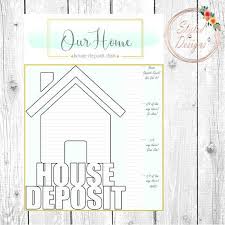 house deposit savings tracker printable coloring page