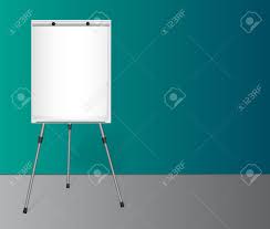 Flip Chart With A Blank Sheet Of Paper On A Tripod Near A Colored