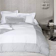 De nombreuses tailles disponibles : Housse De Couette Satin De Coton Amboise Blanc Des Vosges Gris 3 Suisses