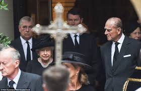 The Queen And Philip At The Funeral Of Countess Mountbatten Of Burma English Royal Family Funeral English Royalty
