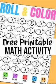 Print the directions, add a deck of cards or dice and voila you have a math center! Printable Cloud Roll And Color Dice Game For Preschool And Kindergarten