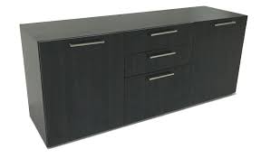 Modern Office Credenza In Gray Laminate And Wood Veneers Office Storage Modern Office Storage Storage Credenza