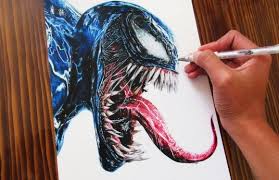 Realistic Venom Drawing Drawings Portraiture Hair Wrap