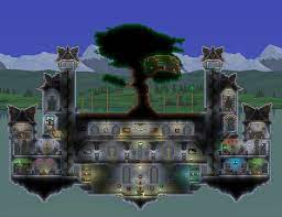 While on most platforms npcs can defend themselves, individuals can easily be overwhelmed by even blood moon enemies, especially in hardmode. My Still Wip Expert Sky Base I M Taking Criticism As I Know It S Far From Perferct Terraria