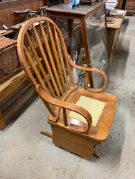Large Wooden Rocking Chair Authentic Reclamation Large solid wood carved rocking chair | collectors weekly.