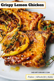 Crispy Lemon Thyme Chicken Paleo Whole30 Keto Recipe Thyme Chicken Lemon Thyme Chicken Lemon Chicken Marinade