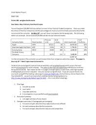 The stock market also has indexes that track the performance of a specific group of stocks. Stock Market Project 1 1
