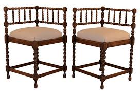 19th C French Corner Chairs Pair