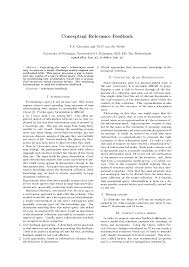 This contains the opinion of the writer on the issue at hand. Pdf Conceptual Relevance Feedback Theo Van Der Weide Academia Edu