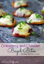 Simple Appetizer Recipe Cranberry Cheddar Bagel Bites Recipe Easy Appetizer Recipes Appetizers Easy Appetizer Recipes