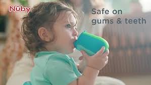 Amazon.com: Nuby 矽膠紮染第一訓練杯,附自由流動軟嘴- 6 盎司(約170.1 毫升),6 個月以上,藍色/綠色: 嬰兒