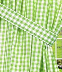 lime green gingham check window long