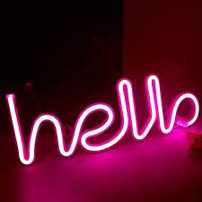 Hello Shape Neon Signs Neon Word Light Art Decorative Lights Wall Decor For Night Light Bright Lamp Neon Word Lights Neon Signs Neon Lights For Rooms
