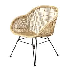 Rotan Stoel Met Zwarte Metalen Poten Met Afbeeldingen Rotan Stoelen Stoelen Fauteuil Leer