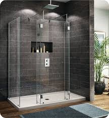 Fleurco V6302 25 40l H 79 Evolution 6 Walk In Shower Enclosure With 1 Side Glass Panel V6302 With Hardware Finish Brushed Nickel And Glass Type Clear Glass A Walk In Shower Enclosures Shower Enclosure
