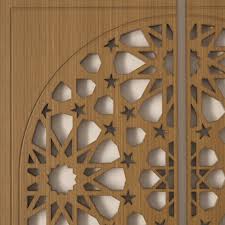Arabic Wood Lattice Door - 200 x 120 cm - Samai Model - Arab Home Decor