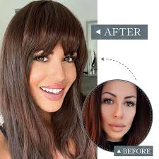 Woman Natural Topper Hairpiece with Bangs Toupee Extension For Thinning  Hair US